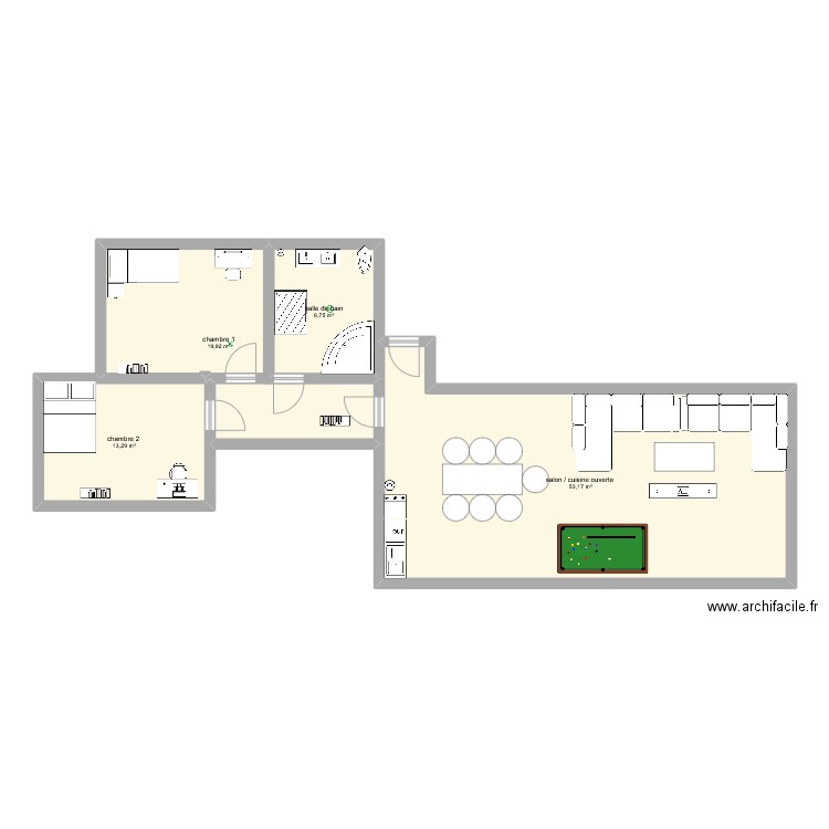 1MS - BRONNER Salomée -PLan. Plan de 4 pièces et 95 m2