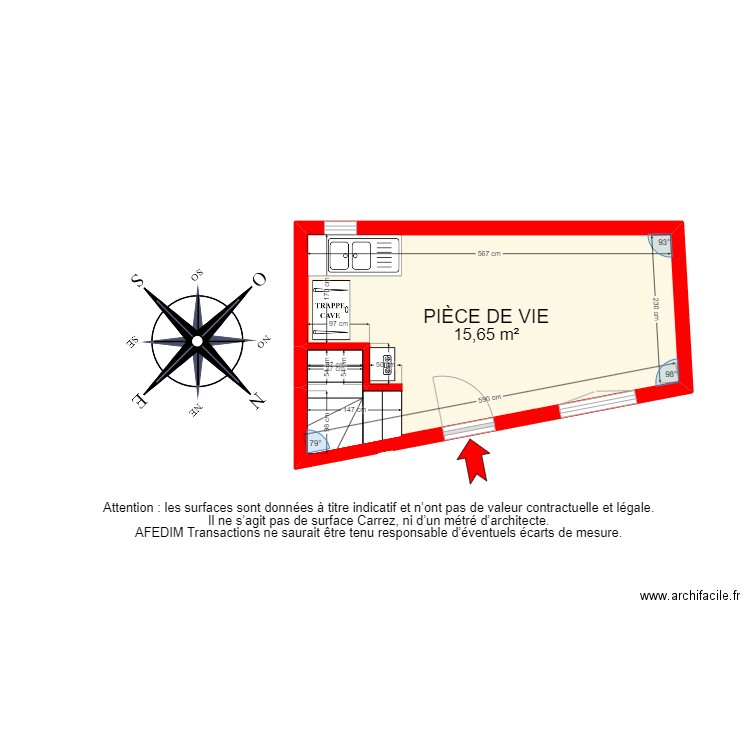 BI22327 -. Plan de 13 pièces et 65 m2