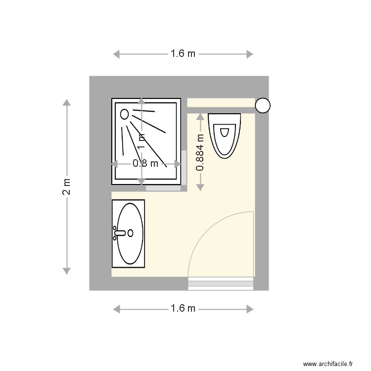 SBFRIOUL 3. Plan de 2 pièces et 3 m2