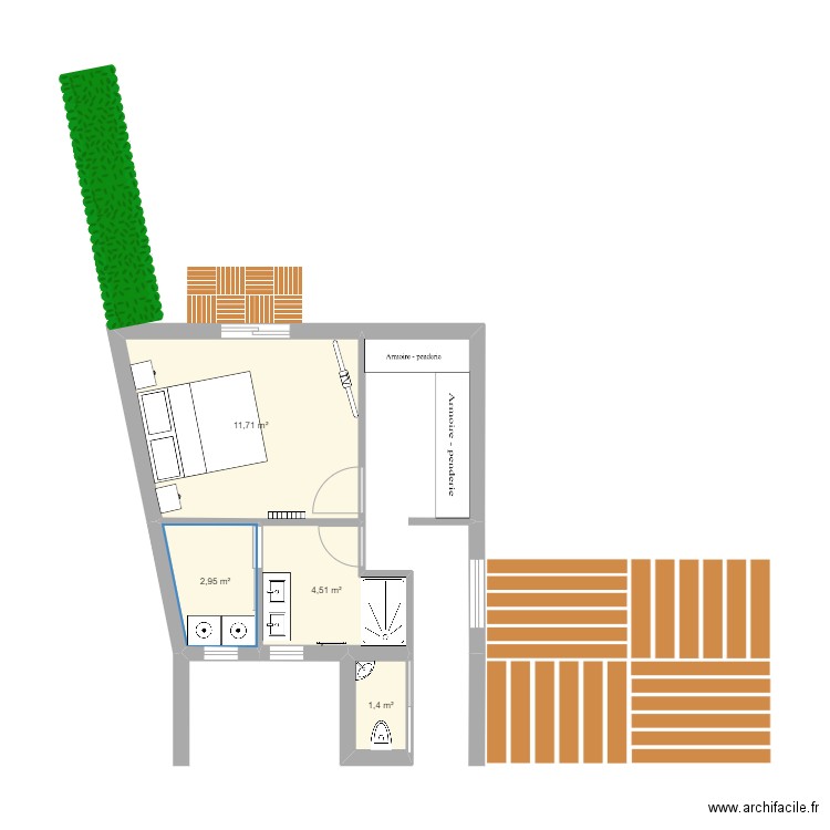 Plan maison landry . Plan de 5 pièces et 34 m2