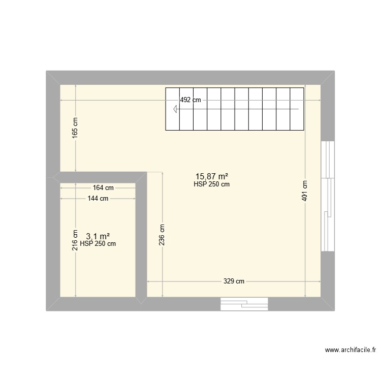 Draft Bungalow. Plan de 2 pièces et 19 m2