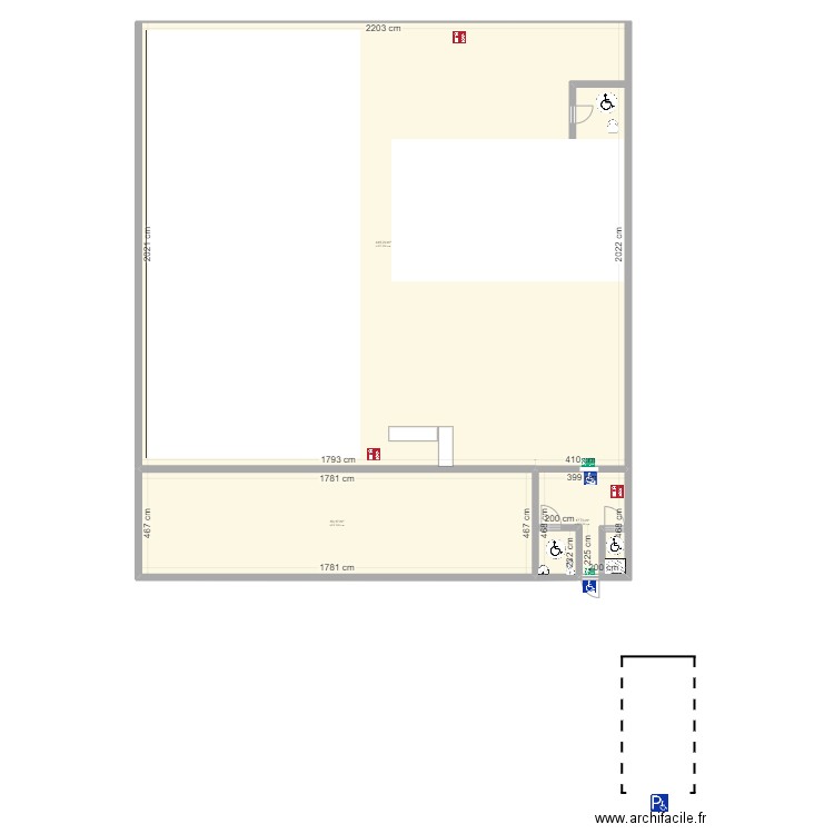 padel. Plan de 3 pièces et 546 m2