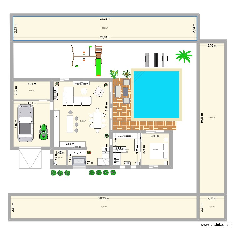 maison. Plan de 10 pièces et 260 m2