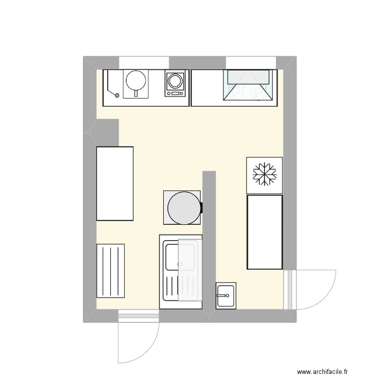 ATP 2. Plan de 1 pièce et 11 m2