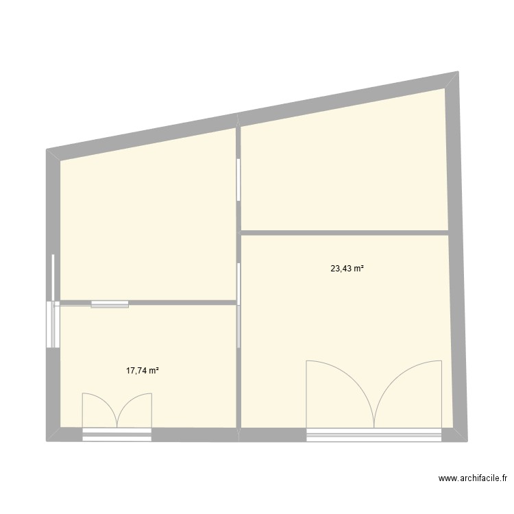 Garage v1. Plan de 2 pièces et 41 m2