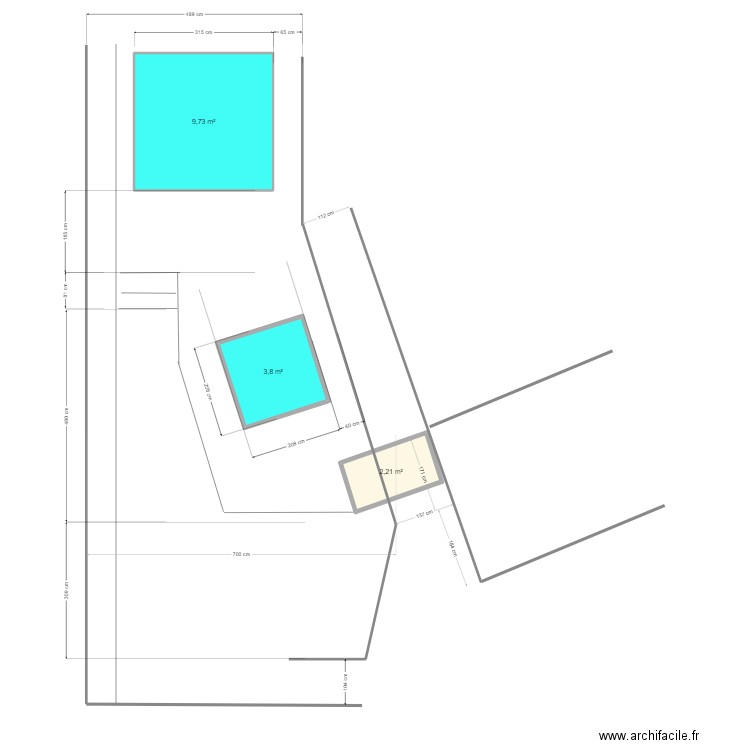SPA 2. Plan de 3 pièces et 16 m2