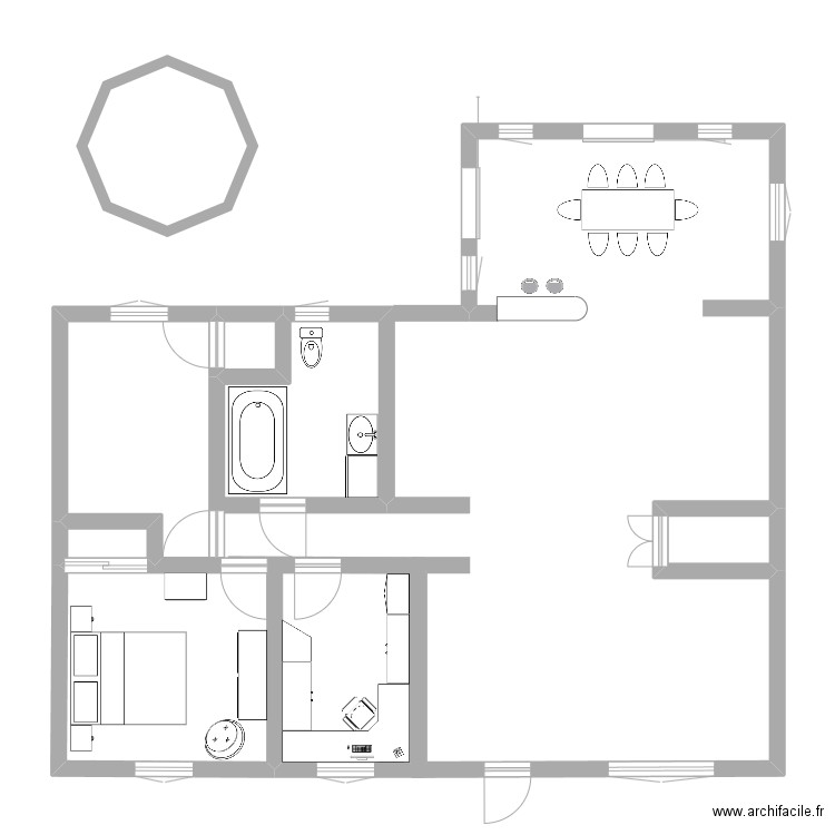 Maison. Plan de 5 pièces et 21 m2