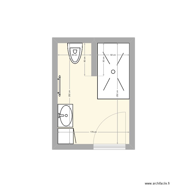 BERGERIE Salle de bain . Plan de 1 pièce et 4 m2