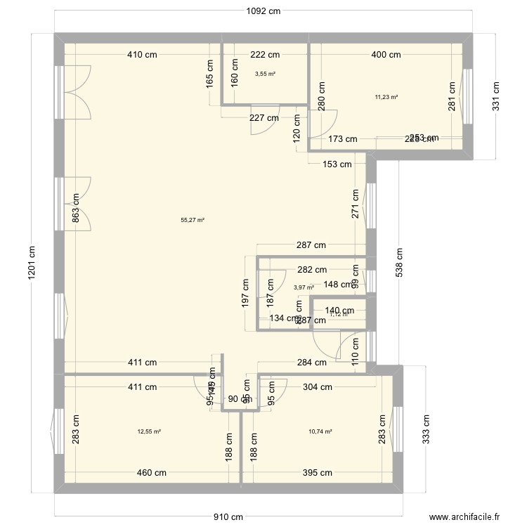 Maison . Plan de 7 pièces et 98 m2