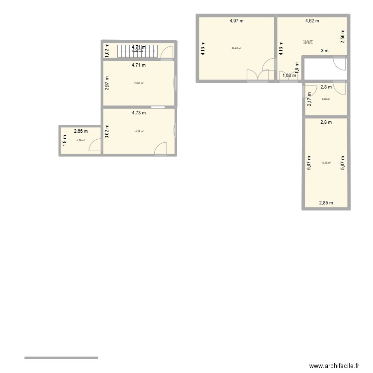 laurinda. Rdc. Plan de 8 pièces et 96 m2