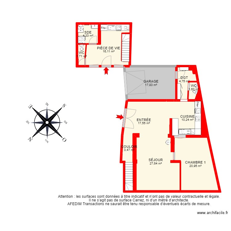 BI 23015 - . Plan de 33 pièces et 294 m2