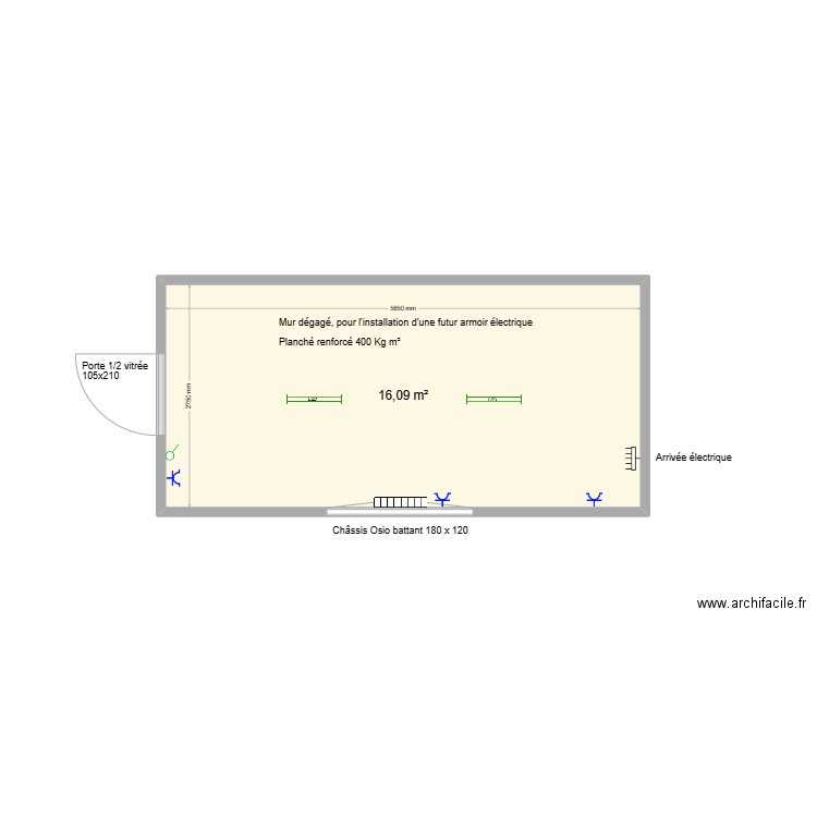 Eiffage Schifano . Plan de 1 pièce et 16 m2