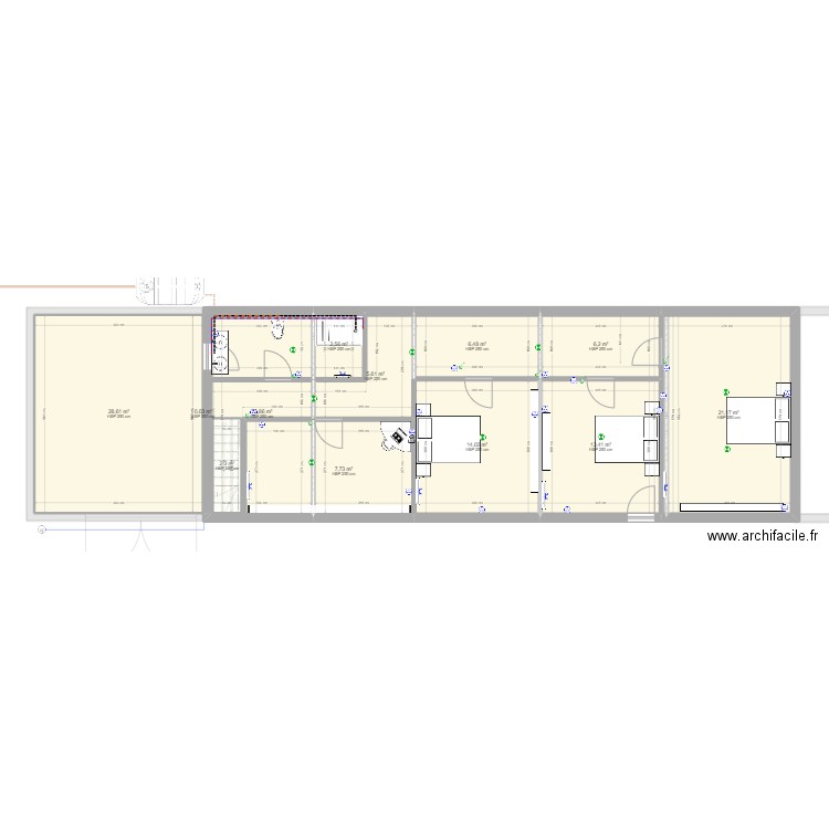 PLAN PROJET 1. Plan de 15 pièces et 167 m2