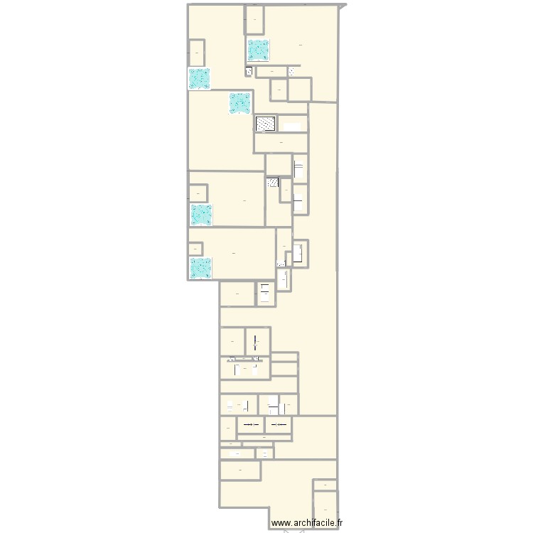 blue spa. Plan de 45 pièces et 1960 m2