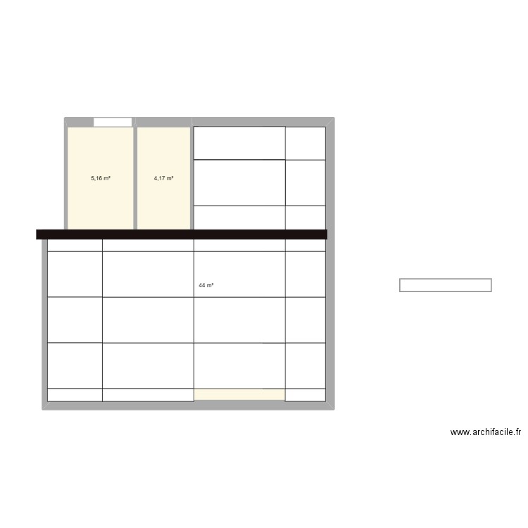 PLAN MAISON implantation BANCHE. Plan de 3 pièces et 53 m2