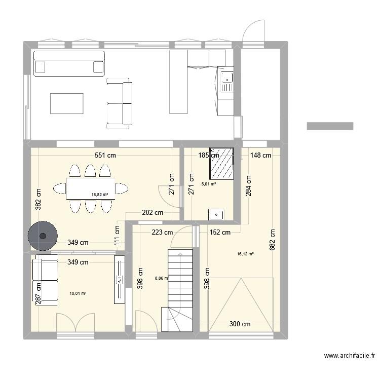 maison actuel. Plan de 5 pièces et 74 m2