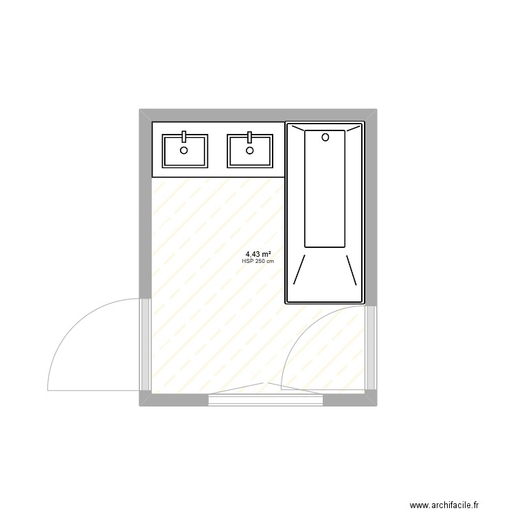 sdb sarah. Plan de 1 pièce et 4 m2