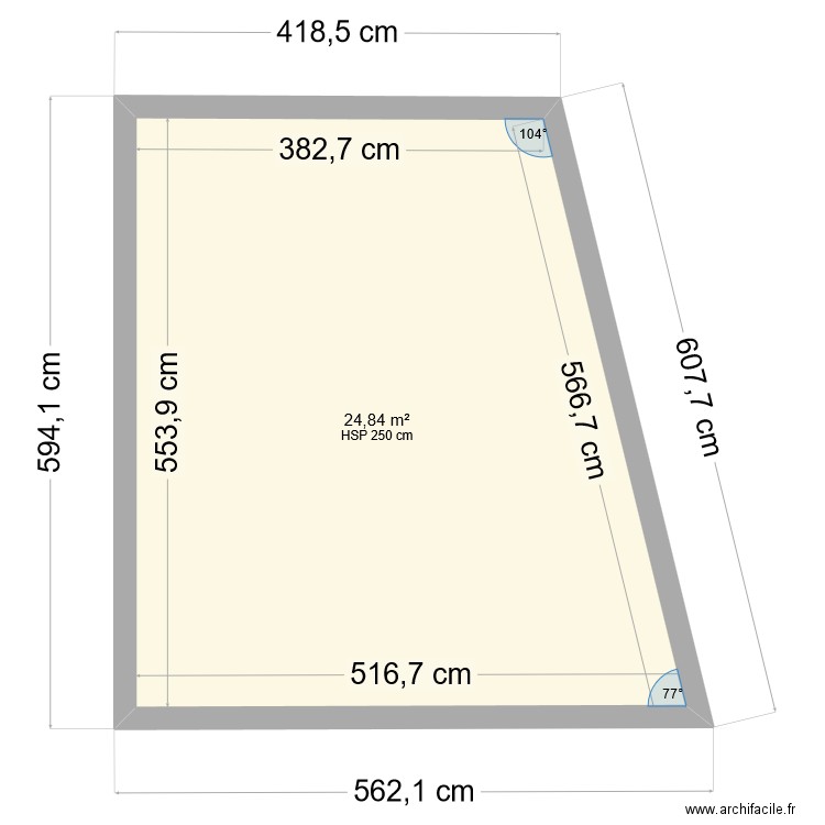 EMPRISE AU SOL DU FOTURE GARAGE 25M². Plan de 1 pièce et 25 m2