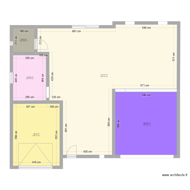 Test1. Plan de 5 pièces et 161 m2