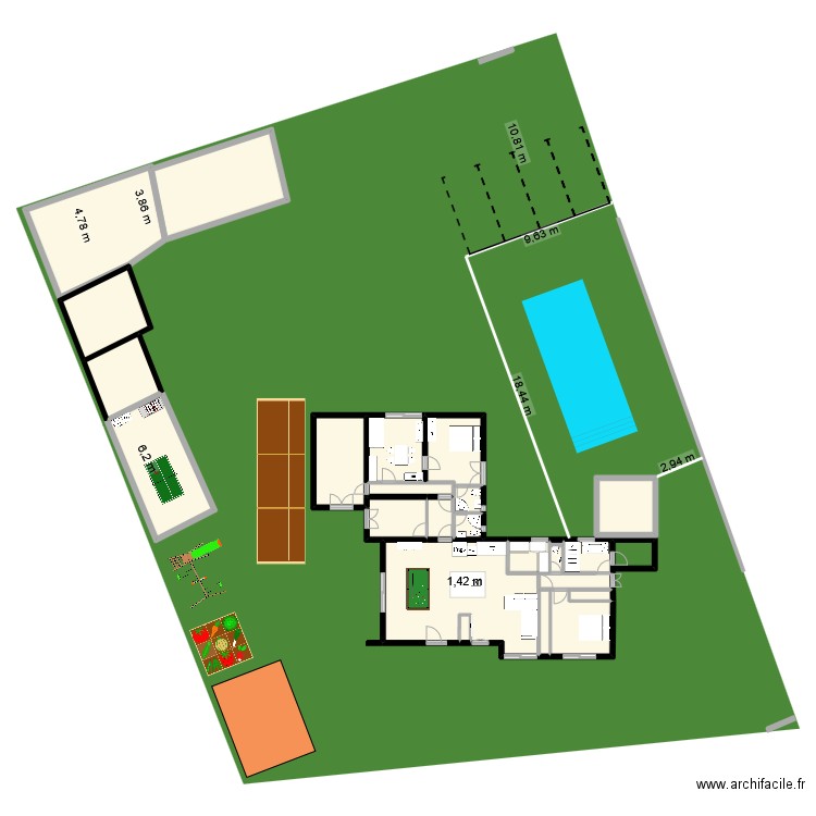 acqueduc8.2. Plan de 24 pièces et 289 m2