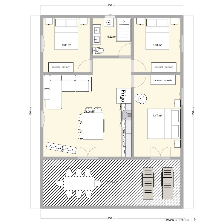 Bea. Plan de 6 pièces et 88 m2