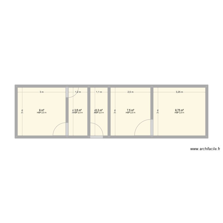 BINGERVILLE INDEPENDANTE. Plan de 5 pièces et 33 m2