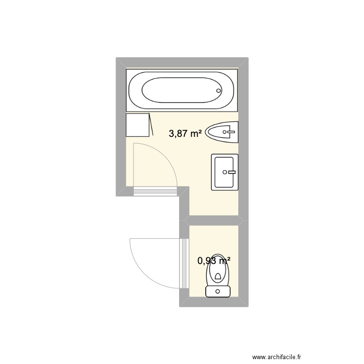 Bourgon Avant. Plan de 2 pièces et 5 m2