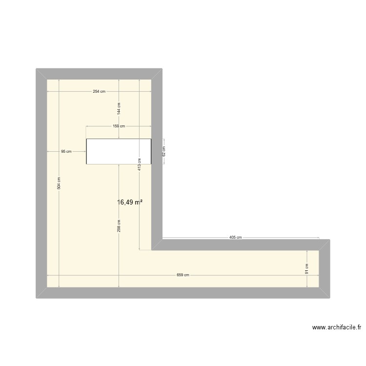 appartement. Plan de 1 pièce et 16 m2