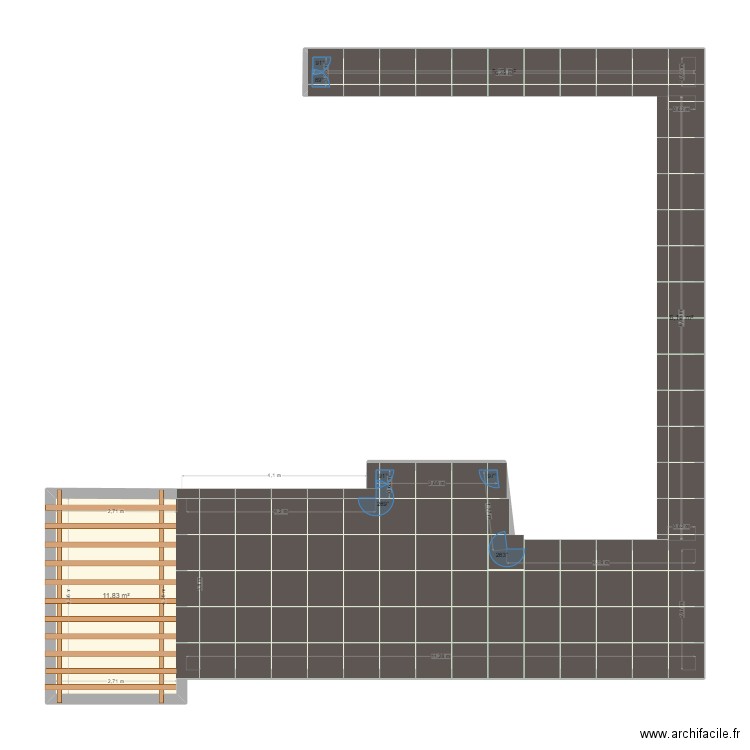 plan 55. Plan de 4 pièces et 63 m2