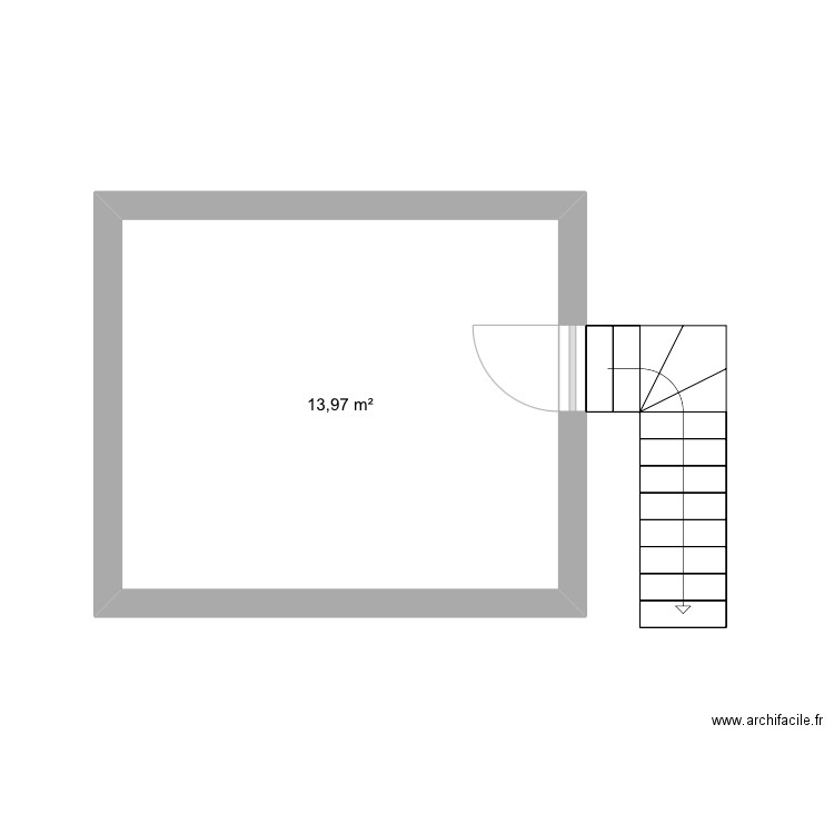 Écluse . Plan de 1 pièce et 14 m2