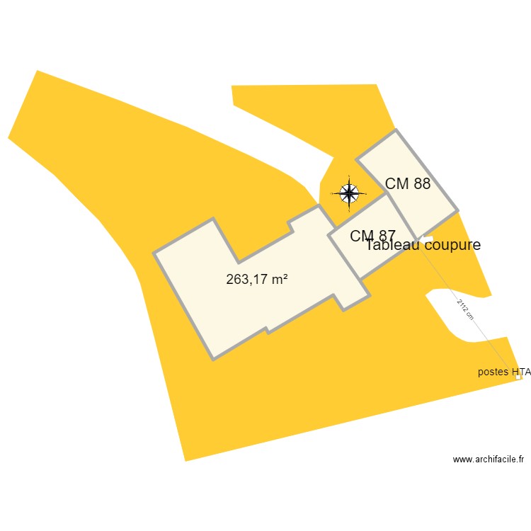 appart hotel tout ensemble avec voisin. Plan de 3 pièces et 399 m2