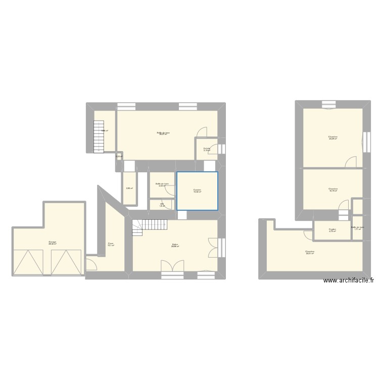 Fonderie à l'échelle. Plan de 16 pièces et 194 m2