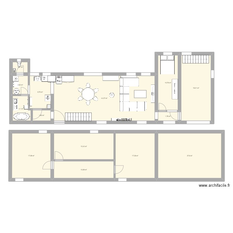 SAINT AUBIN. Plan de 14 pièces et 181 m2