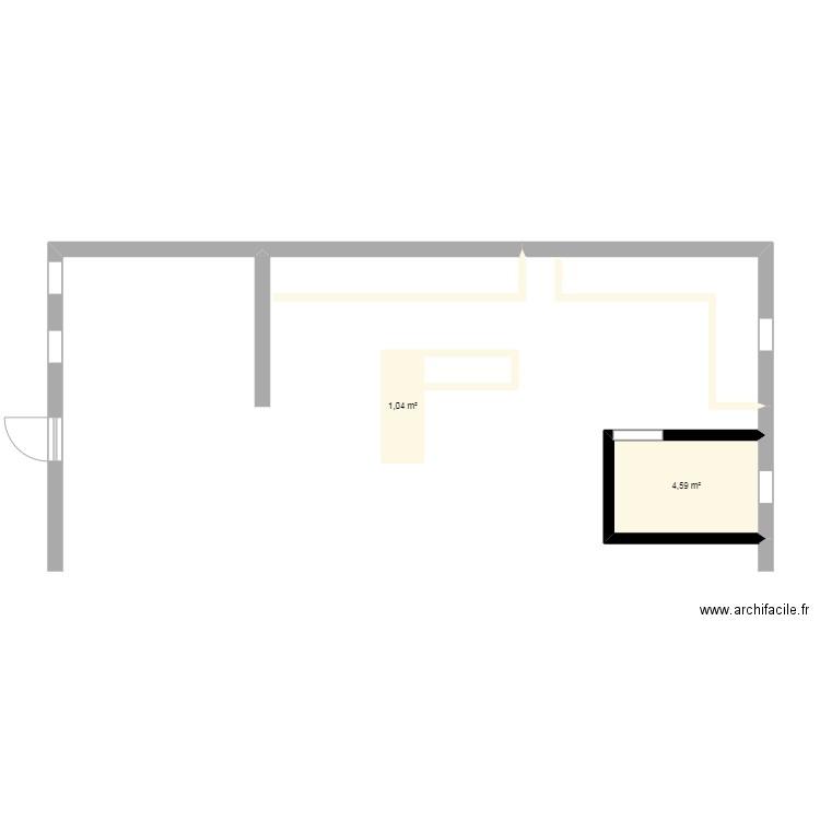 lab rd. Plan de 2 pièces et 6 m2