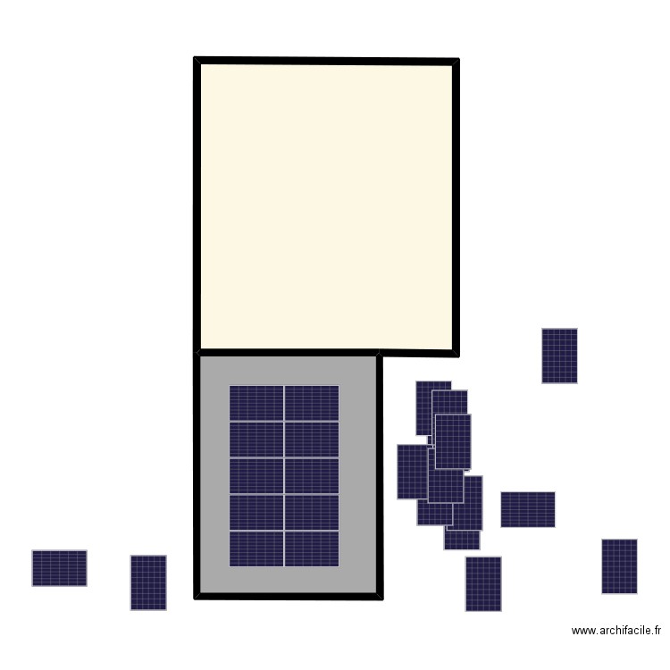 Champ Photovoltaique Baptiste. Plan de 2 pièces et 111 m2