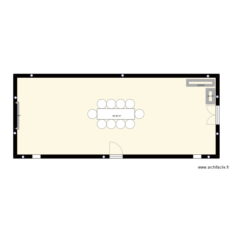 locale. Plan de 4 pièces et 86 m2