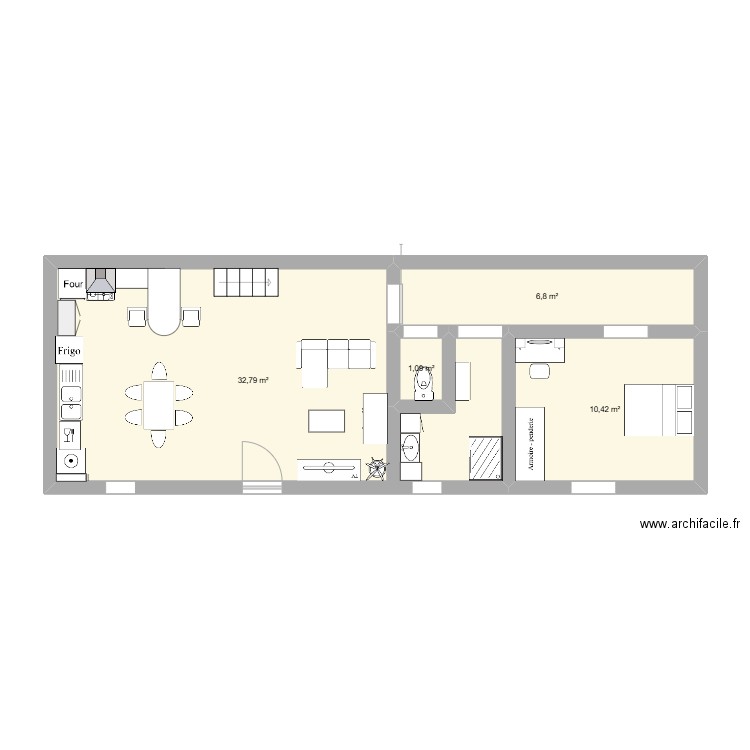 maison. Plan de 4 pièces et 51 m2