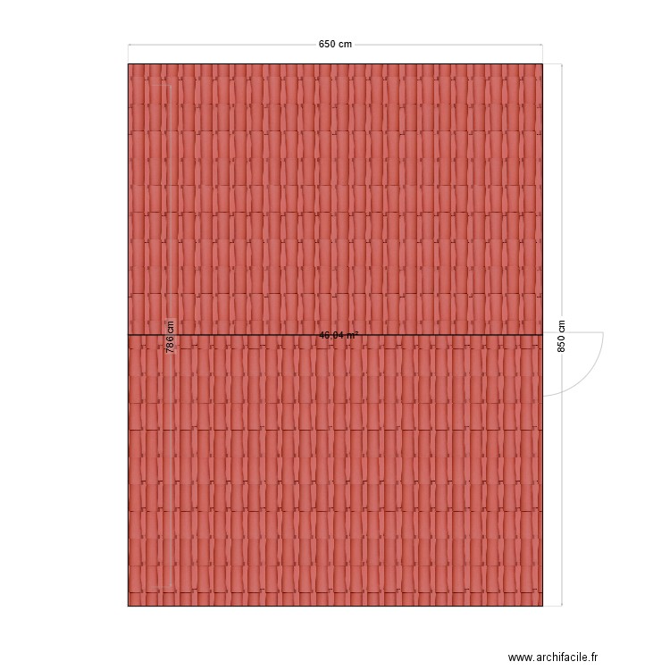 garage cc1. Plan de 1 pièce et 46 m2