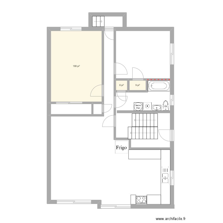 sebastien. Plan de 3 pièces et 19 m2