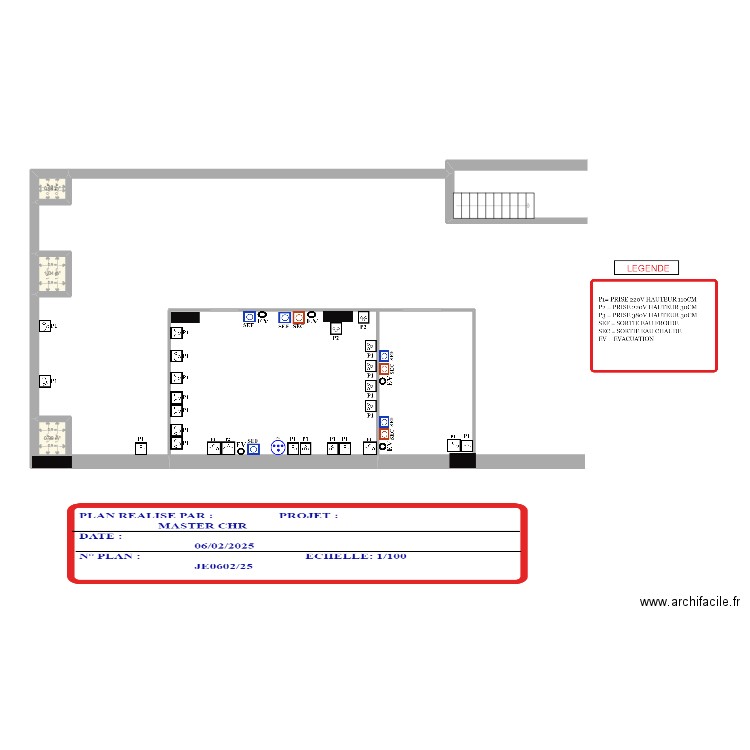 PLAN TECHNIQUE   SS SOL GOMIS. Plan de 3 pièces et 3 m2