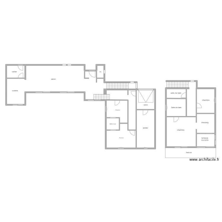 50571. Plan de 10 pièces et 117 m2