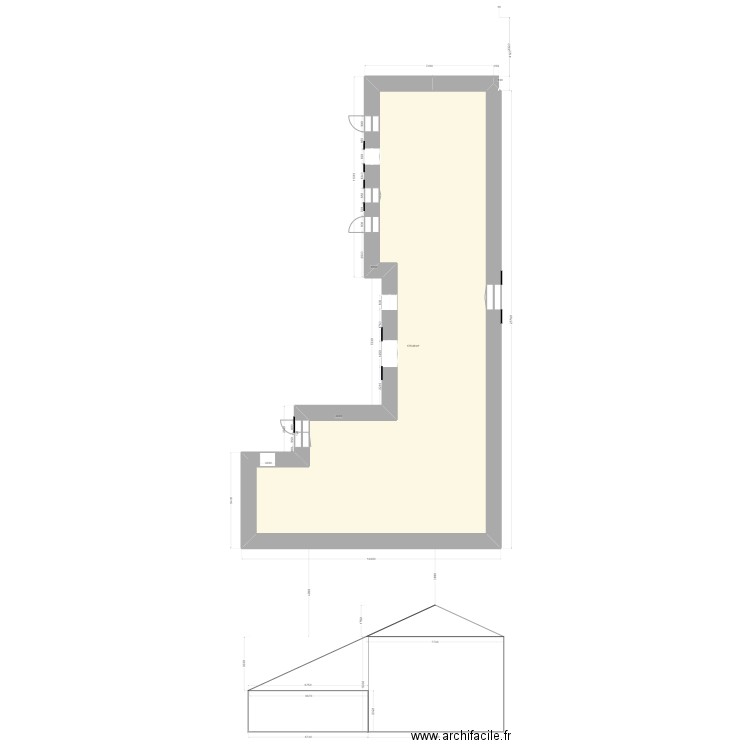 Romegoux DP Face Est. Plan de 1 pièce et 179 m2