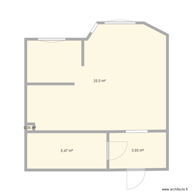 plan appartement. Plan de 4 pièces et 35 m2