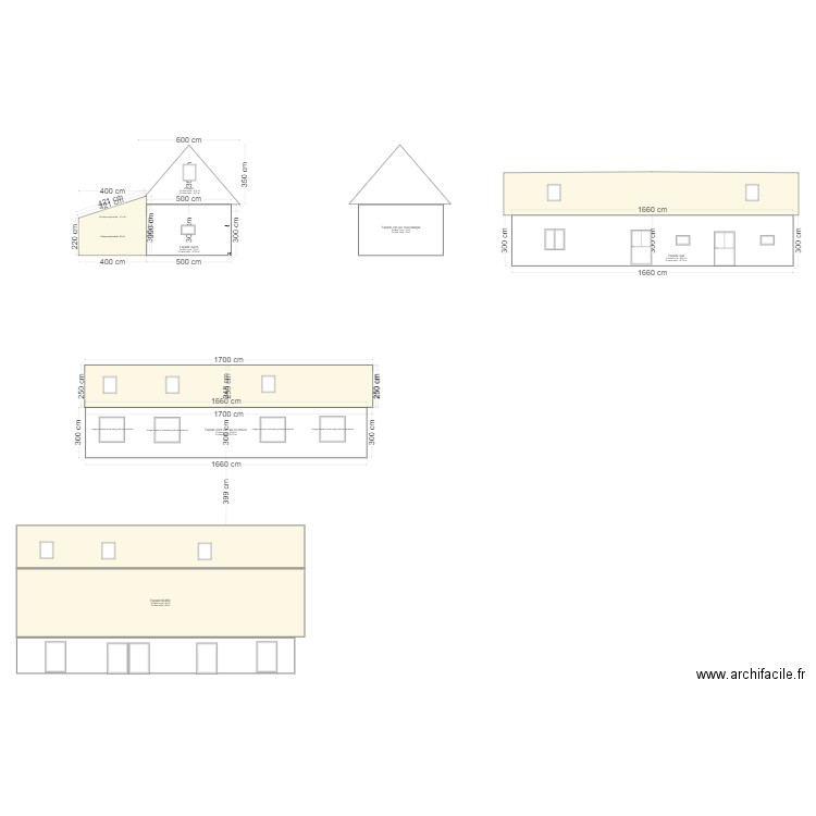 plans facade gite. Plan de 0 pièce et 0 m2