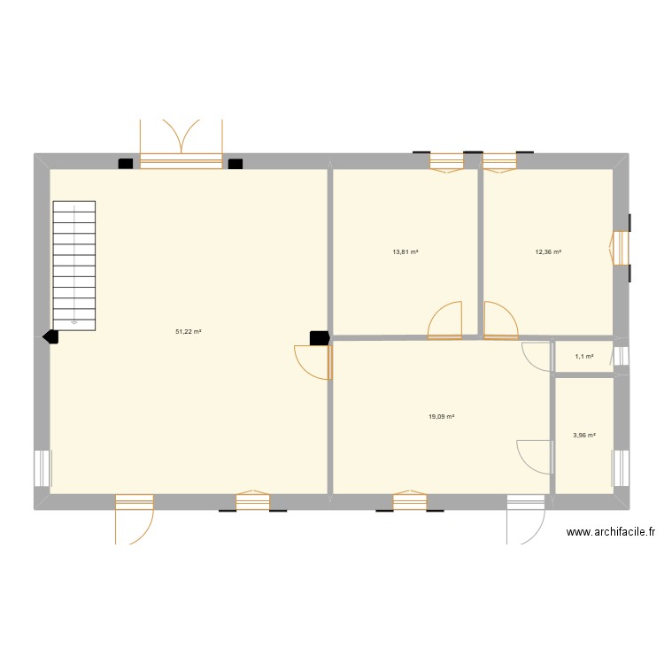 projet avec isolation. Plan de 6 pièces et 102 m2