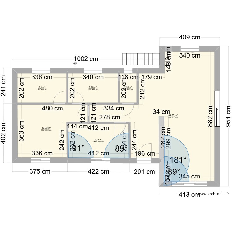 Chalet février toiture. Plan de 6 pièces et 84 m2