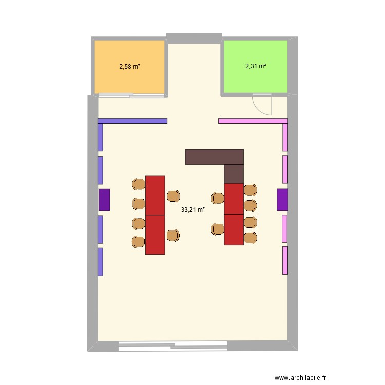 Lilou. Plan de 3 pièces et 38 m2