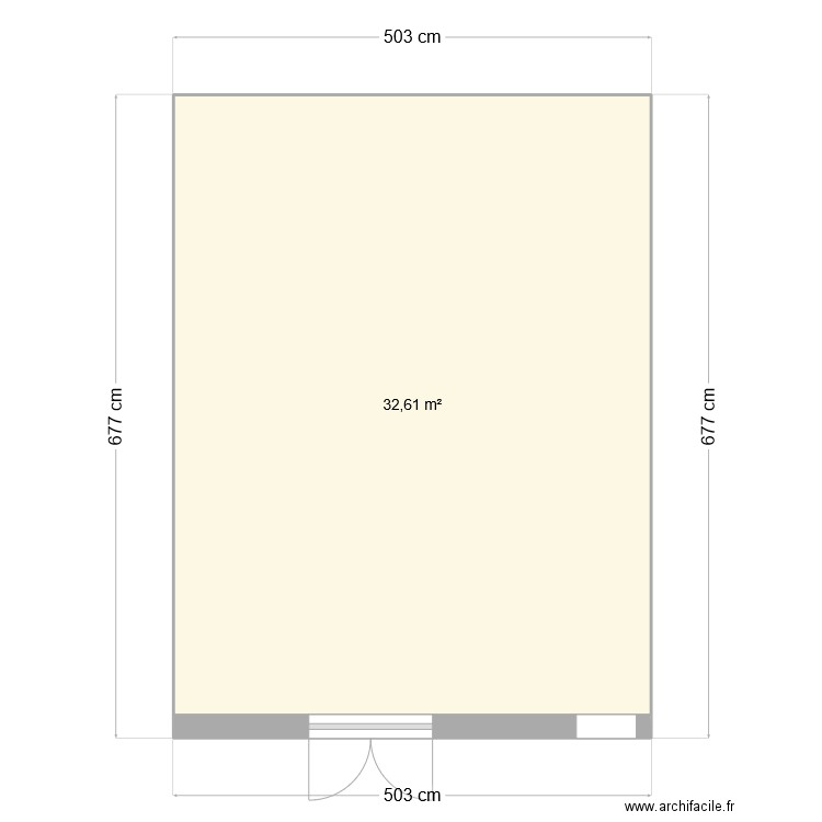 terrasses extérieure nord. Plan de 1 pièce et 33 m2