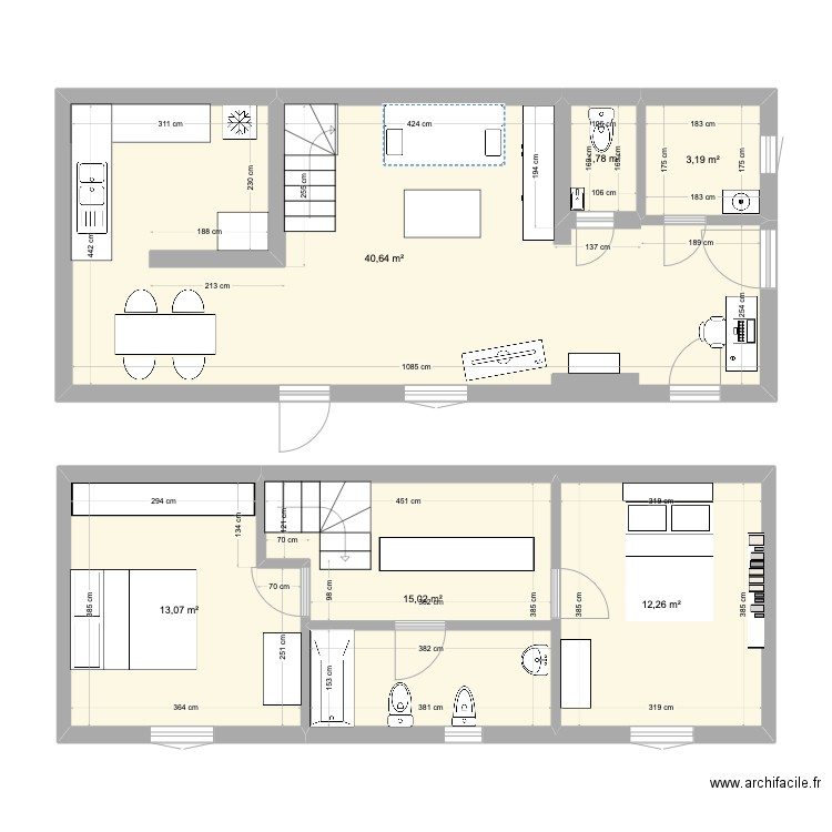 boudy. Plan de 6 pièces et 86 m2