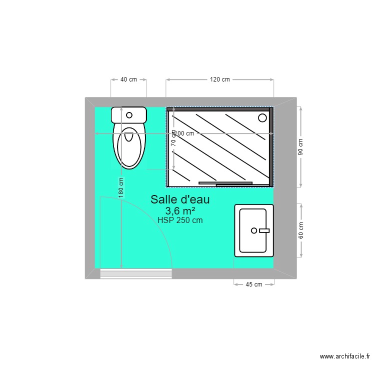 sde paul antin. Plan de 1 pièce et 4 m2